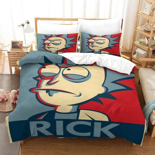 Rick And Morty Pi¿¿Ces D Imprim¿¿ Th¿¿Me Dissimul¿¿ Fermeture ¿¿Clair Taies D'oreiller Et Housse De Couette Enfants Lisse Confortable Housse De Couette En