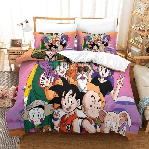 Dragon Ball Pcs Parure De Lit - Housse De Couette Douce Housse Couette Imprim¿¿ D Avecfermeture ¿¿Clair+ D'oreiller Double£¿Xcm£©