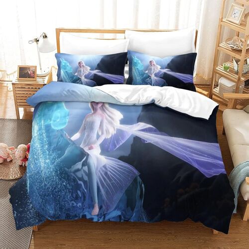 Parure Housse Couette X Cm Parure De Lit X Cm Reine Des Neiges Motif Imprim¿¿ Doux Et Durable Microfibre Avec Taies D'oreiller Et Fermeture ¿¿Clair Pour Enfants Et Adultes