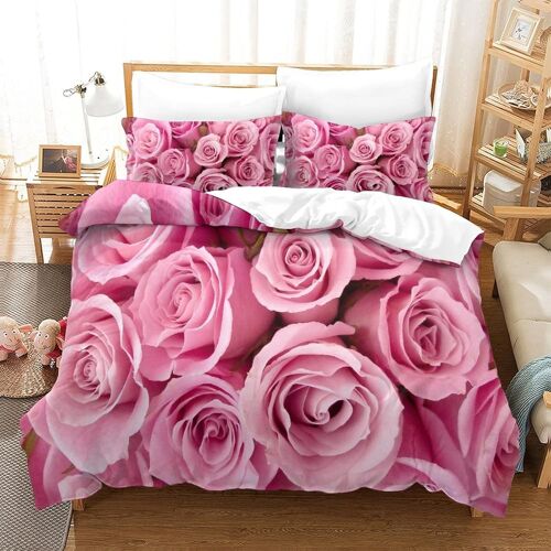 Rose Flower Impression D Th¿¿Me Microfibre Doux Housse De Couette Ensemble De Literie Pi¿¿Ces Avec Taie D'oreiller Housse De Couette King£¿Xcm£©