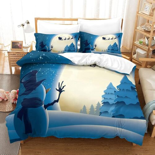 Ensemble De Literie Imprim¿¿ En D Parure De Lit Housse De Couette Snowman,Sets De Housse Couette En Microfibre,Doux Et Confortable Single£¿Xcm£©