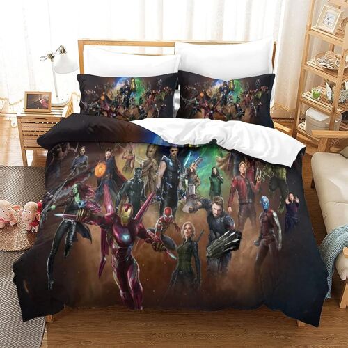 Superhero Parure De Lit Pi¿¿Ces ¿¿ The Avengers Th¿¿Me Imprim¿¿ En D Avec Housse De Couette ¿¿ Fermeture ¿¿Clair Dissimul¿¿E Housse De Couette Super Douce E