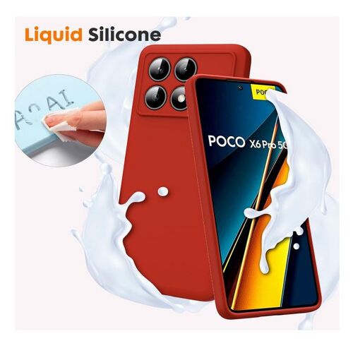 Coque pour Xiaomi Redmi K70E 5G / Poco X6 Pro 5G - housse etui silicone gel fine + film ecran - ROUGE