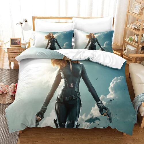 Black Widowhousse Couette Imprim¿¿ D Couverture De Couette Microfibre Doux Ensembles Literie Ensemble De Couette Avec Fermeture ¿¿Clair +Taies D'oreille