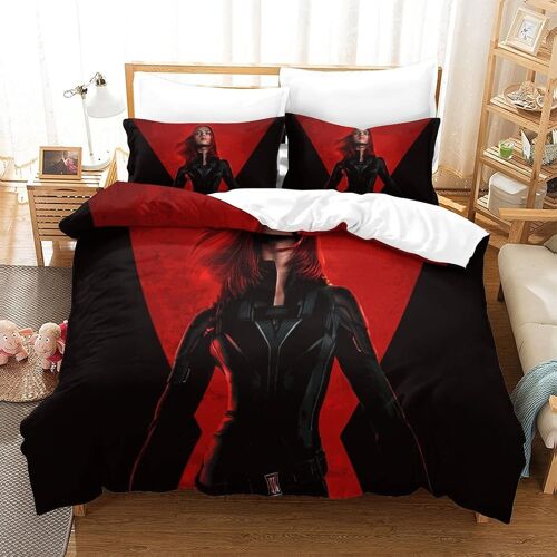 Black Widowhousse Couette Imprim¿¿ D Couverture De Couette Microfibre Doux Ensembles Literie Ensemble De Couette Avec Fermeture ¿¿Clair +Taies D'oreille