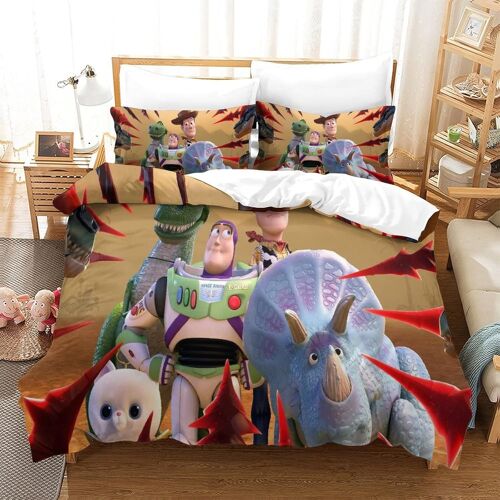 Parure De Lit Avec Housse De Couette Toy Story Pi¿¿Ces Impression D Cartoon Character Motif Microfibre Avec Taie D'oreiller Pour Adultes Enfants King£¿