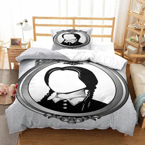 Adams Family Parure De Lit Pi¿¿Ces Pour Wednesday Impression D Housse De Couette En Microfibre Avec Taies Single£¿Xcm£©