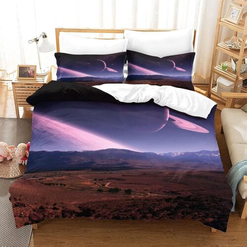 Space Pcs Parure De Lit - Housse De Couette Douce Housse Couette Imprim¿¿ D Avecfermeture ¿¿Clair+ D'oreiller Double£¿Xcm£©
