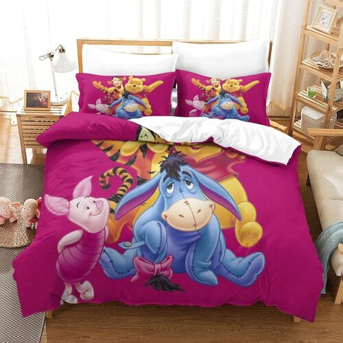 Winnie The Pooh Housse De Couette D Imprim¿¿ Cartoon - Parure De Lit Microfibreavec Fermeture ¿¿Clair Housse Couette Imprim¿¿ Avec Taies D'oreiller Singl