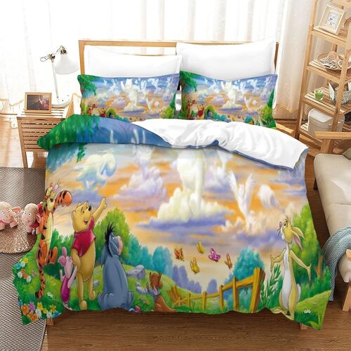 Winnie The Pooh Parure De Lit Pi¿¿Ces En Microfibre Avec Taies D'oreiller Housse De Couette Pour Chambre Adultes D'enfant Double£¿Xcm£©