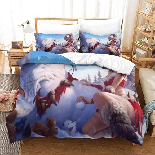 Gamers Housse De Couette En D Sur Le Th¿¿Me De Nidalee Parure De Lit Pi¿¿Ces En Microfibre Style Avec Taie D'oreiller Double£¿Xcm£©