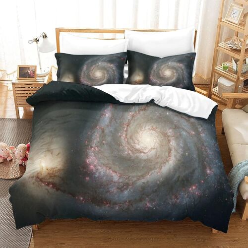Spacehousse Couette Imprim¿¿ D Couverture De Couette Microfibre Doux Ensembles Literie Ensemble De Couette Avec Fermeture ¿¿Clair +Taies D'oreiller King