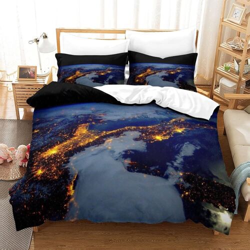 Space Pcs Parure De Lit - Housse De Couette Douce Housse Couette Imprim¿¿ D Avecfermeture ¿¿Clair+ D'oreiller Double£¿Xcm£©