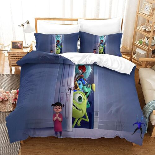 Monster University Housse De Couette En D Sur Le Th¿¿Me De Cartoon Parure De Lit Pi¿¿Ces En Microfibre Style Avec Taie D'oreiller Double£¿Xcm£©