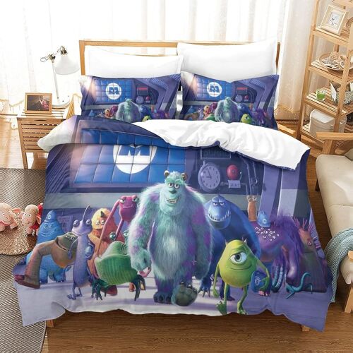 Monster University Housse De Couette D Imprim¿¿ Cartoon- Parure De Lit Microfibreavec Fermeture ¿¿Clair,Housse Couette Imprim¿¿ Avec Taies D'oreiller Kin