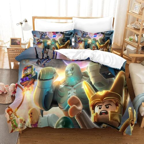 Lego Housse De Couette D Imprim¿¿ Cartoon - Parure De Lit Microfibreavec Fermeture ¿¿Clair, Housse Couette Imprim¿¿ Avec Taies D'oreiller Double£¿Xcm£©