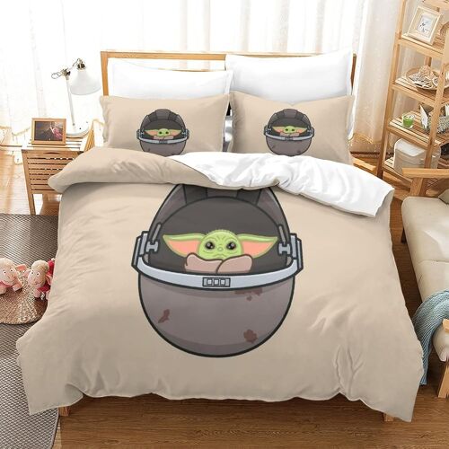 Mandalorian&yoda Housse De Couette ¿¿ Th¿¿Me Imprim¿¿E En D Ensemble De Literie En Microfibre Douce Ensemble De Pi¿¿Ces Avec Housse De Couette Taie D'ore