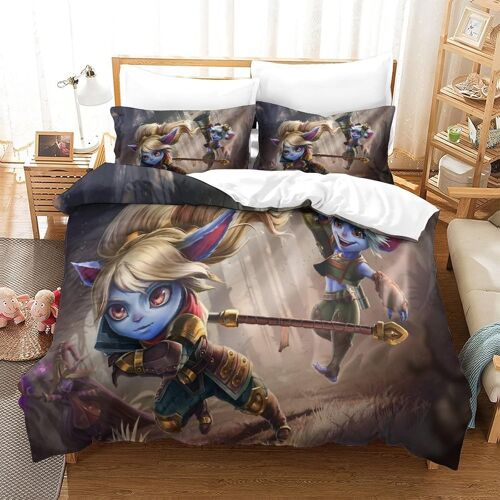 Game Characters Parure De Lit Pour Adulte Enfant Avec Housse De Couette En Microfibre Douce Avec Fermeture ¿¿Clair, Housse De Couette Et Taie D'oreille