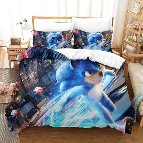 Sonic Parure De Lit Pour Enfants Adulte Game Characters Parure Housse De Couette Housse De Couette D Chambre D¿¿Cor Pcs Double£¿Xcm£©