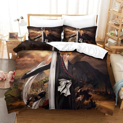 Housse De Couette Bleach Motif Kurosaki Ichigo Cadeau Parure De Lit Housse De Couette Avec Taies D'oreiller Pour D¿¿Co Chambre Adulte Enfant Single£¿Xcm