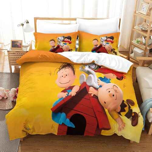 Snoopy Housse De Couette ¿¿ Th¿¿Me Imprim¿¿E En D Ensemble De Literie En Microfibre Douce Ensemble De Pi¿¿Ces Avec Housse De Couette Taie D'oreiller ¿¿ Fe