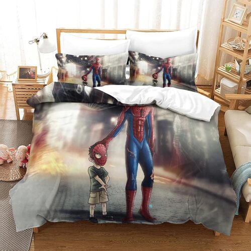 Parure De Lit Avec Housse De Couette Spiderman Pièces Impression D Movie Posters Motif Microfibre Avec Taie D'oreiller Pour Adolescents Enfants Singl