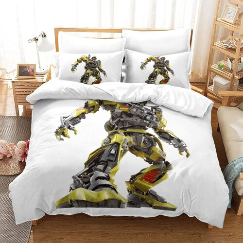 Parure De Lit Pièces Pour Transformers Autobot Robot Movie Impression D Housse De Couette En Microfibre Hypoallergique Avec Fermeture Éclair D