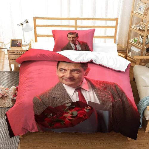 Parure De Lit Pièces Pour Mr Bean Comedian Impression D Housse De Couette En Microfibre Hypoallergique Avec Fermeture Éclair Single¿Xcm¿