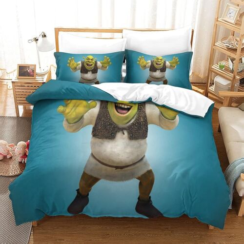 Shrek Parure De Lit Pièces Pour Cartoon Impression D Housse De Couette En Microfibre Avec Taies Single¿Xcm¿