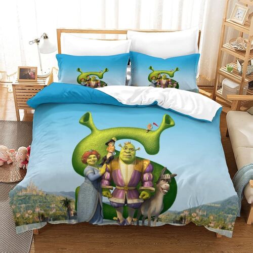 Shrek Housse De Couette,Parure De Lit Cartoon Avec Taies D'oreiller,Pour Déco Chambre Adulte Enfant King¿Xcm¿