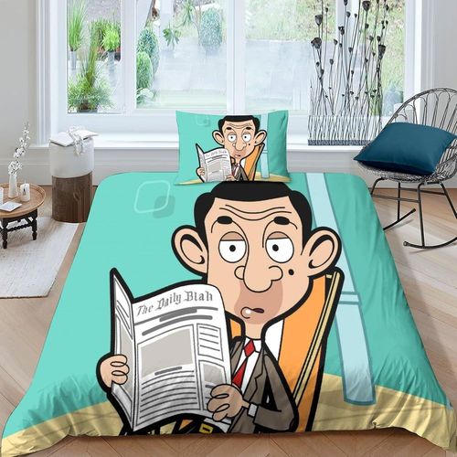 Parure De Lit Pièces Pour Mr. Bean Movie Comics Animation Impression D Housse De Couette En Microfibre Hypoallergique Avec Fermeture Éclair Si