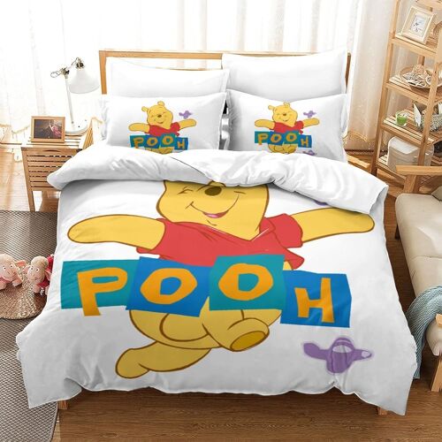 Parure De Lit Pièces Pour Winnie The Pooh Animated Characters Impression D Housse De Couette En Microfibre Hypoallergique Avec Fermeture Éclai
