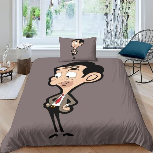Parure De Lit Pièces Pour Mr. Bean Movie Comics Animation Impression D Housse De Couette En Microfibre Hypoallergique Avec Fermeture Éclair Si