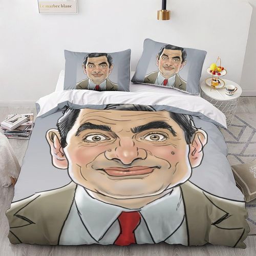 Mr. Bean Impression En D Housse De Couette¿Couette Microfibre Avec Fermeture Eclair Enfants Adultes¿Movie Comics Animation Ensemble De Housse De C Oue