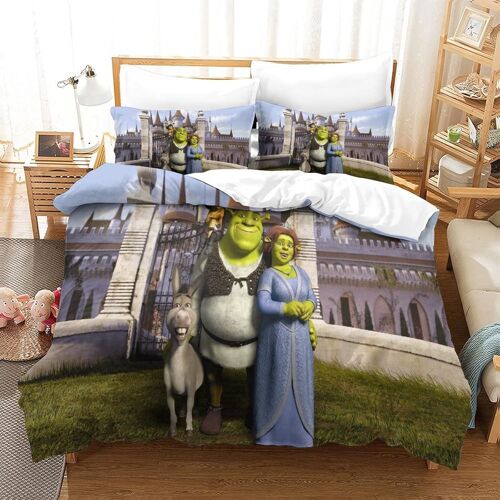 Shrek Housse De Couette En D Sur Le Thème De Cartoon Parure De Lit Pièces En Microfibre Style Avec Taie D'oreiller Single¿Xcm¿