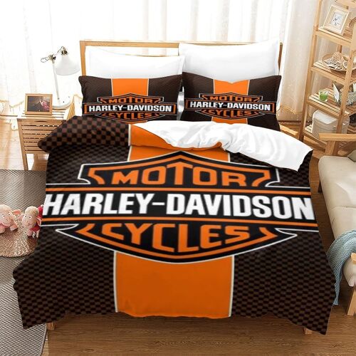 Harley Davidson Sets Housse De Couette Avec Taies D'oreiller,D Imprimé Microfibre Literie Parure De Lit Linge De Lit Avec Fermeture Éclair King¿Xcm¿