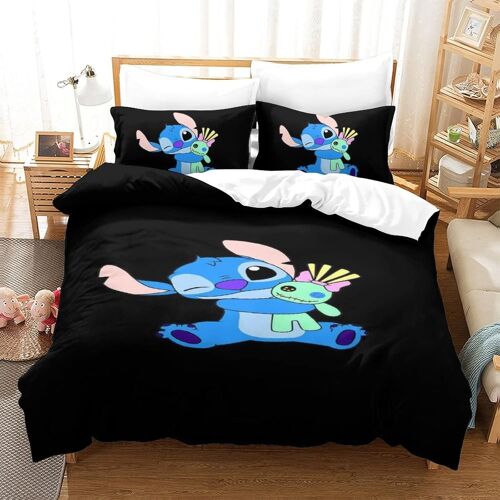 Parure De Lit Pièces Pour Stitch Lilo & Stitch Impression D Housse De Couette En Microfibre Hypoallergique Avec Fermeture Éclair Single¿Xcm¿