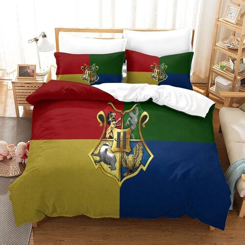 Harry Potter Ensemble Housse De Couett Imprimé D Et Taie D'oreiller,Ultra Doux Microfibre Hypoallergénique ¿Ensemble Housse De Couette Avec Fermeture