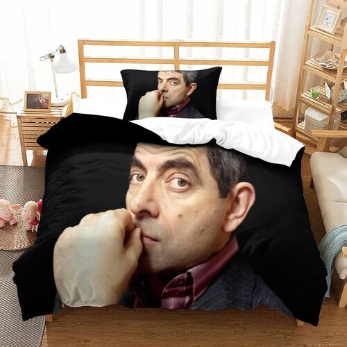 Mr Bean Impression En D Parure De Couette Avec Fermeture Eclair Housse De Couette Respirante¿Pour Tout Le Monde¿Comedian Housse De Couette Avec