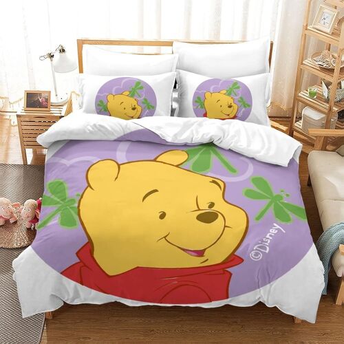 Winnie The Pooh Impression En D Parure De Lit De Housse¿Pour Adulte Adolescents¿Personnages Animés Pièces Housses Pour Couettes Respirant Fermeture E