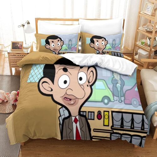Mr. Bean Housse De Couette, Motif Imprim¿¿ En D De Th¿¿Me Cartoon Parures De Lit,Ensemble De Literie Avec Taies D'oreiller, Pour Adultes Et Enfants Sing