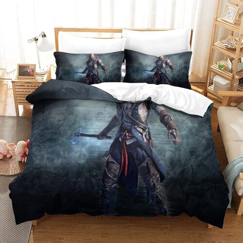 Assassin's Creed D Game Cg Housse De Couette Avec Taies D'oreiller,Housse De Couette Parure De Lit Pour Adultes Et Adolescents King¿Xcm¿