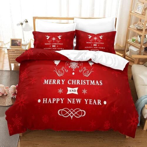 Housse De Couette D Imprim¿¿ Christmas Decorations- Parure De Lit Microfibreavec Fermeture ¿¿Clair Housse Couette Imprim¿¿ Avec Taies D'oreiller Double£¿X