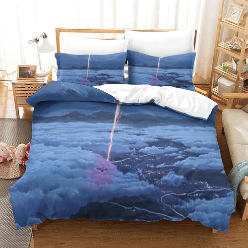 Your Name Ensemble Housse De Couett Imprim¿¿ D Et Taie D'oreiller ,Ultra Doux Microfibre Hypoallerg¿¿Nique £¬Ensemble Housse De Couette Avec Fermeture ¿¿C