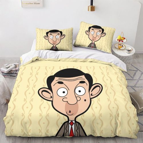 Parure De Lit Pièces Pour Mr. Bean Movie Comics Animation Impression D Housse De Couette En Microfibre Hypoallergique Avec Fermeture Éclair Do