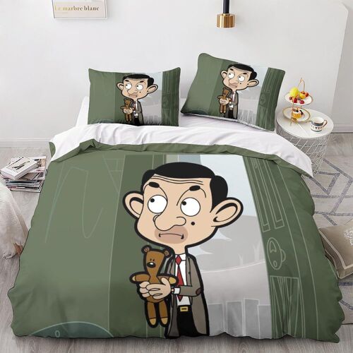 Mr. Bean Impression En D Parure De Couette Avec Fermeture Eclair Housse De Couette Respirante¿Pour Tout Le Monde¿Movie Comics Animation Housse