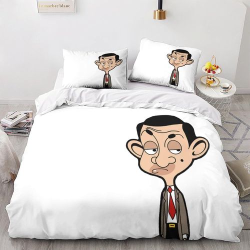 Mr. Bean Impression En D Parure De Lit De Housse¿Pour Adulte Adolescents¿Movie Comics Animation Pièces Housses Pour Couettes Respirant Fermeture Ecla