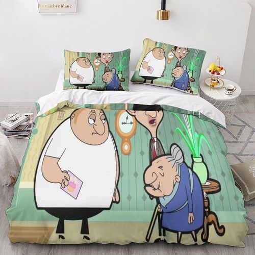Mr. Bean Impression En D Parure De Couette Avec Fermeture Eclair Housse De Couette Respirante¿Pour Tout Le Monde¿Movie Comics Animation Housse