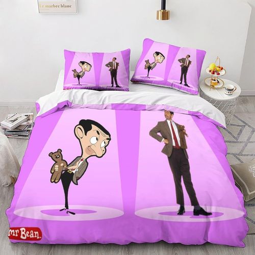 Mr. Bean Impression En D Housse De Couette¿Couette Microfibre Avec Fermeture Eclair Enfants Adultes¿Movie Comics Animation Ensemble De Housse D