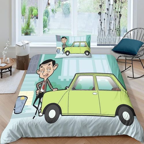 Mr. Bean Impression En D Parure De Lit De Housse¿Pour Adulte Adolescents¿Movie Comics Animation Pièces Housses Pour Couettes Respirant Fermeture Ecla
